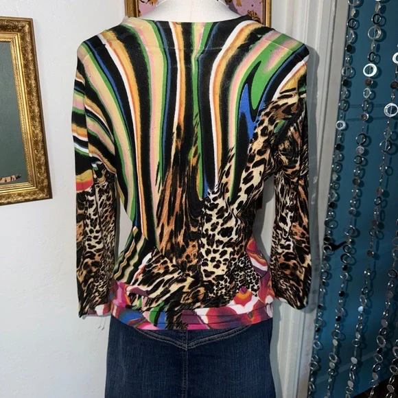 Y2K Multicolor Animal Print Women's Top - Picture 3 of 4
